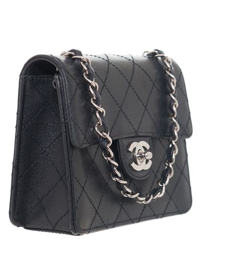 chanel vintage black glazed small shoulder bag|authentic chanel shoulder bag.